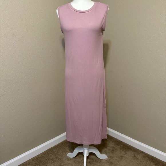 Mod Ref Tank Midi Dress Dusty Blush Pink Size Small - Picture 2 of 4